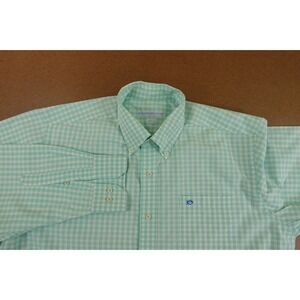 Southern Tide Mens Large Classic Fit Green Check Long Sleeve Button Front Shirt